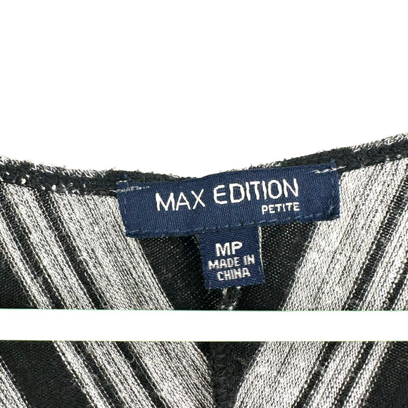 Max Edition size Medium petite‎ mp black white striped long sleeve dress - Picture 3 of 4